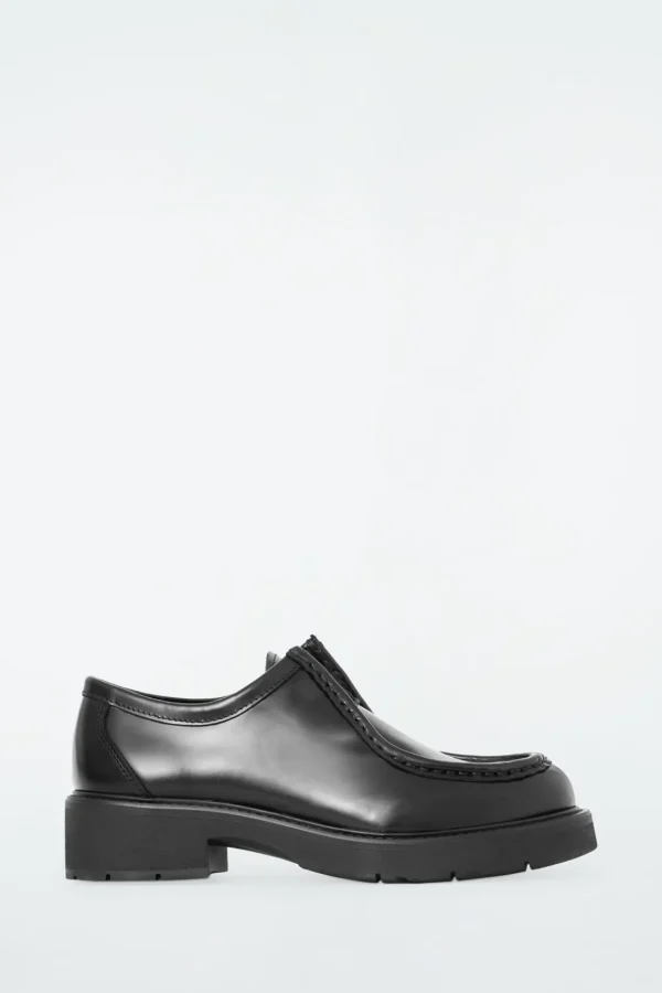 COS CHUNKY LEATHER LACE-UP SHOES BLACK Store