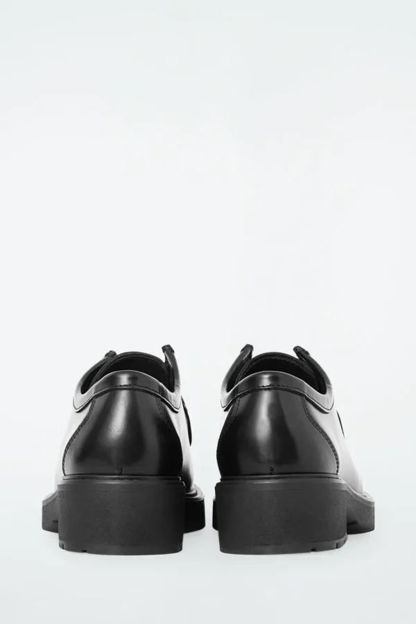 COS CHUNKY LEATHER LACE-UP SHOES BLACK Store