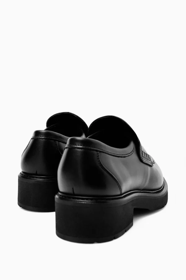 COS CHUNKY LEATHER PENNY LOAFERS BLACK Store