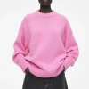 COS CHUNKY PURE CASHMERE CREW-NECK SWEATER PINK New