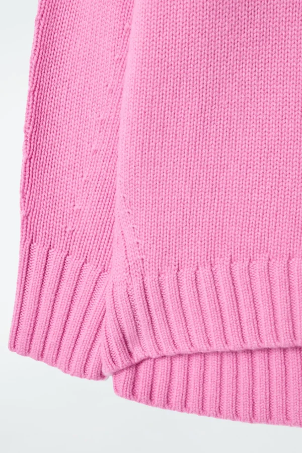 COS CHUNKY PURE CASHMERE CREW-NECK SWEATER PINK New