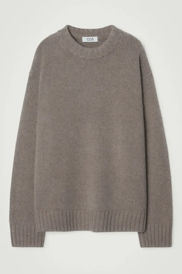 COS CHUNKY PURE CASHMERE SWEATER BEIGE Fashion