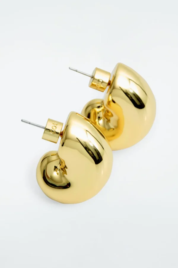 COS CHUNKY SEASHELL-SHAPED EARRINGS GOLD Store