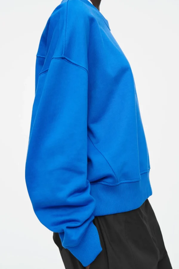 COS CLASSIC CREW-NECK SWEATSHIRT COBALT BLUE Flash Sale