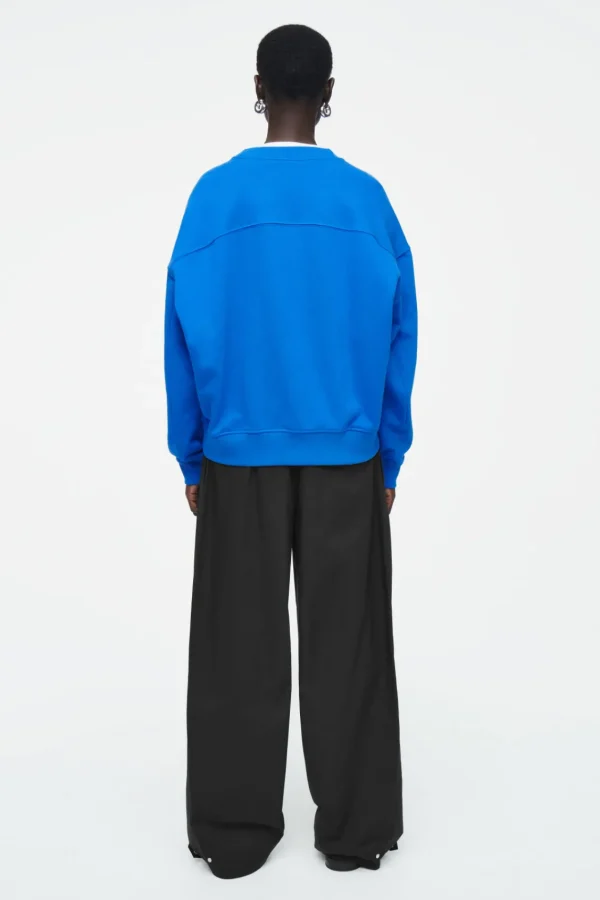 COS CLASSIC CREW-NECK SWEATSHIRT COBALT BLUE Flash Sale