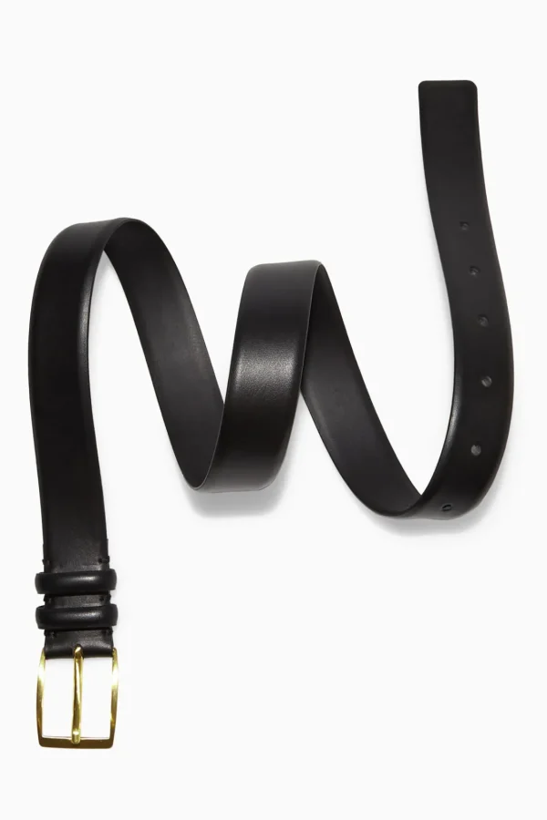 COS CLASSIC LEATHER BELT BLACK Hot