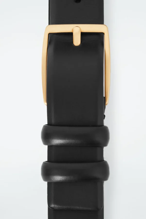 COS CLASSIC LEATHER BELT BLACK Hot