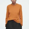 COS CLEAN CUT REGULAR LONG-SLEEVED T-SHIRT ORANGE Sale