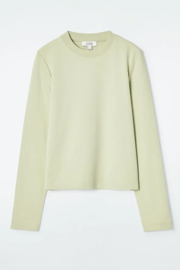 COS CLEAN CUT REGULAR LONG-SLEEVED T-SHIRT LIGHT GREEN Best