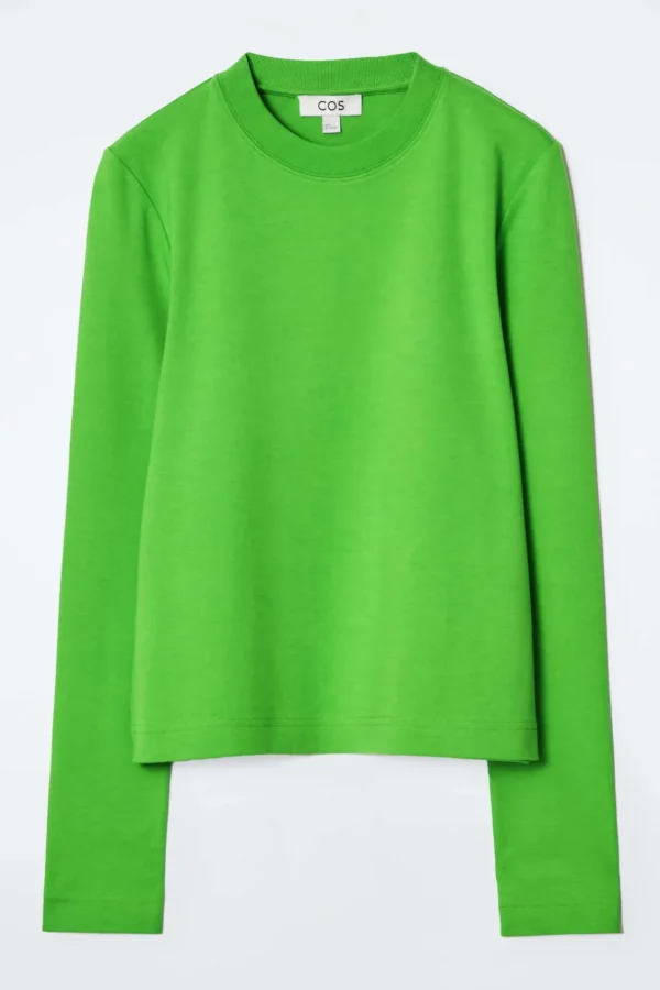 COS CLEAN CUT REGULAR LONG-SLEEVED T-SHIRT BRIGHT GREEN Best