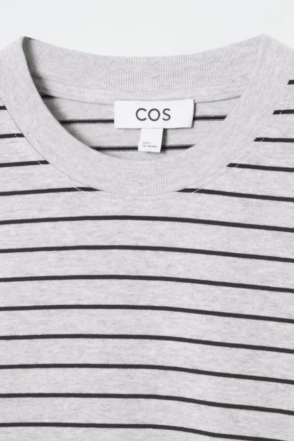 COS CLEAN CUT REGULAR LONG-SLEEVED T-SHIRT GRAY / STRIPED Flash Sale