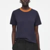 COS CLEAN CUT REGULAR T-SHIRT NAVY / ORANGE Discount