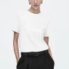 COS CLEAN CUT REGULAR T-SHIRT White Flash Sale