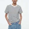 COS CLEAN CUT REGULAR T-SHIRT NAVY / WHITE / STRIPED Fashion