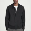 COS COLLARED COTTON-JERSEY JACKET BLACK Fashion