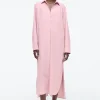 COS COLLARED MIDI SHIRT DRESS PINK Cheap