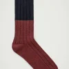 COS COLOR-BLOCK RIBBED SOCKS NAVY / RED Online