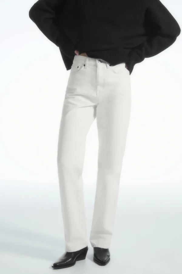 COS COLUMN STRAIGHT-LEG JEANS CHALK Best