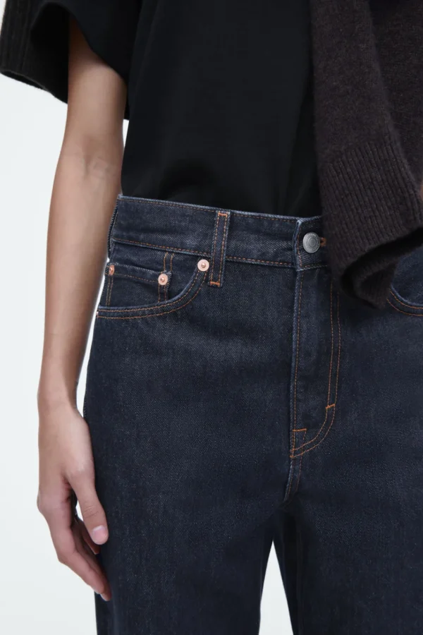 COS COLUMN STRAIGHT-LEG JEANS DARK BLUE Best Sale