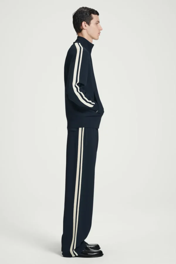 COS CONTRAST-STRIPE KNITTED JOGGERS NAVY / IVORY Cheap