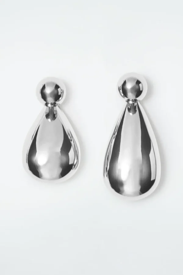 COS CONVERTIBLE CHUNKY DROPLET EARRINGS SILVER Fashion