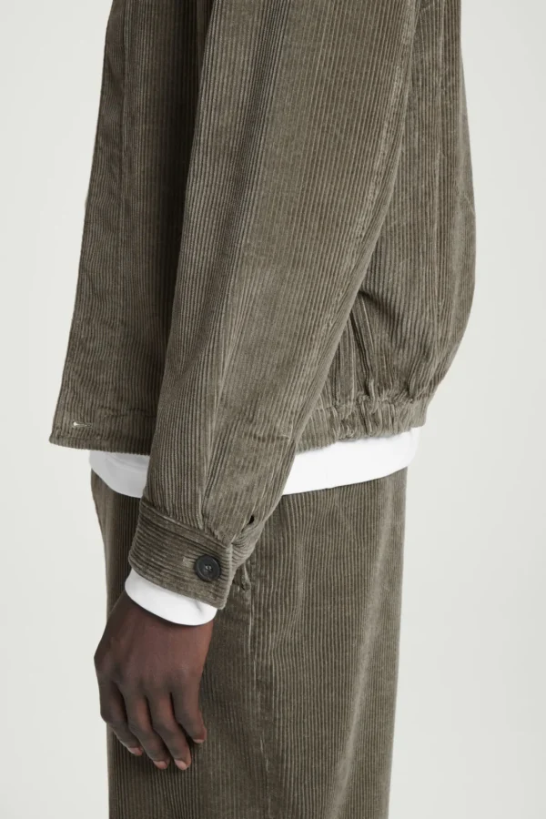 COS CORDUROY OVERSHIRT DARK KHAKI Clearance