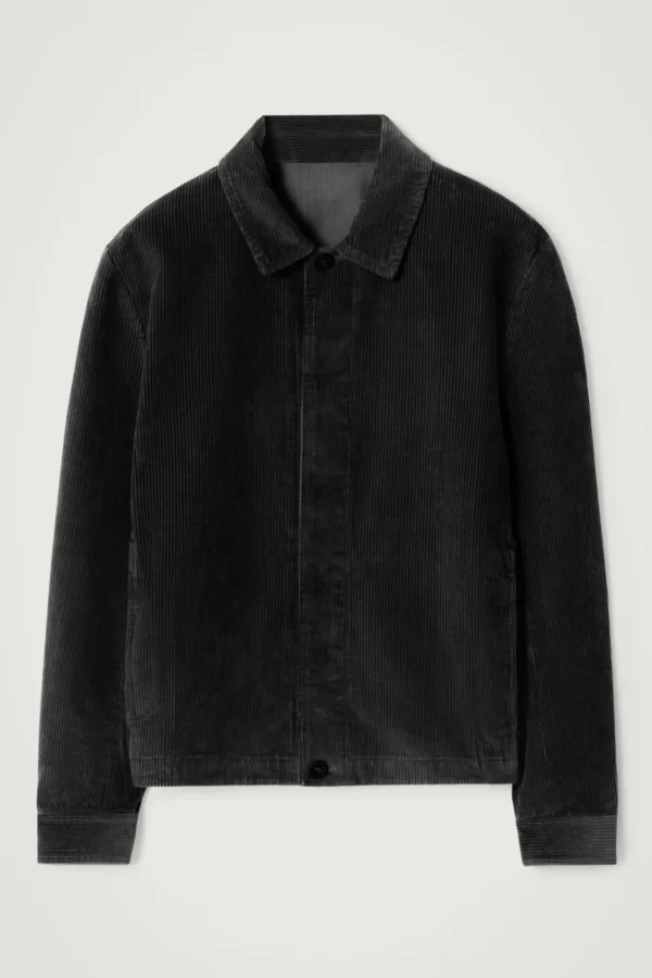 COS CORDUROY OVERSHIRT BLACK Clearance