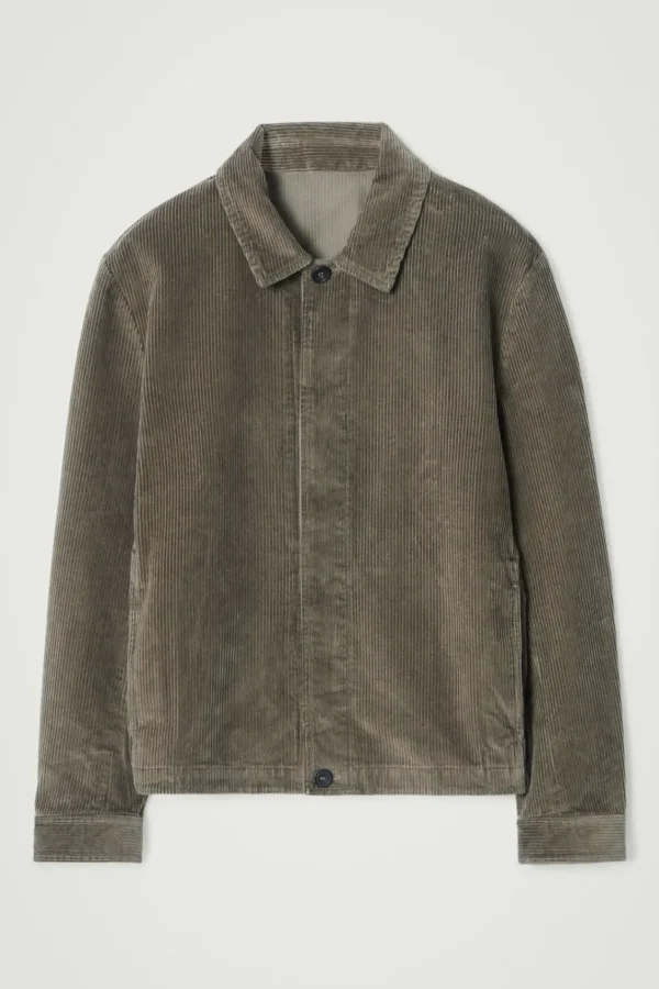 COS CORDUROY OVERSHIRT DARK KHAKI Clearance