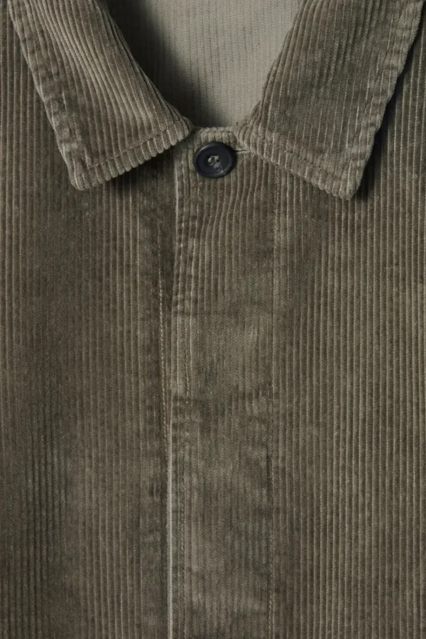 COS CORDUROY OVERSHIRT DARK KHAKI Clearance