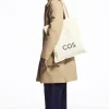 COS EQUALITY CANVAS TOTE BAG WHITE Sale