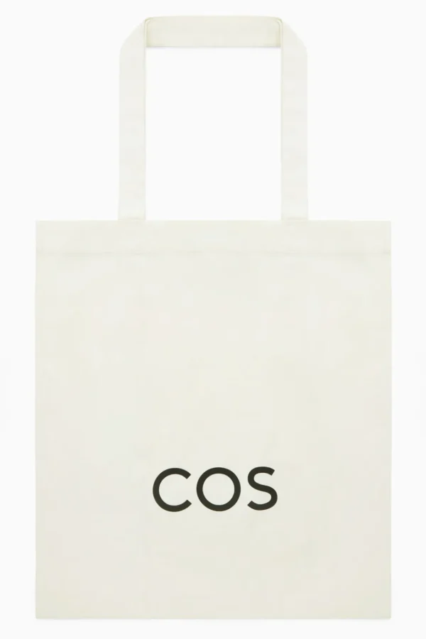 COS EQUALITY CANVAS TOTE BAG WHITE Sale