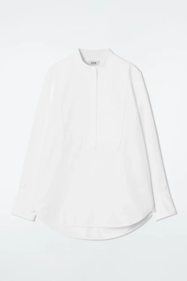 COS COTTON TUXEDO SHIRT WHITE Hot