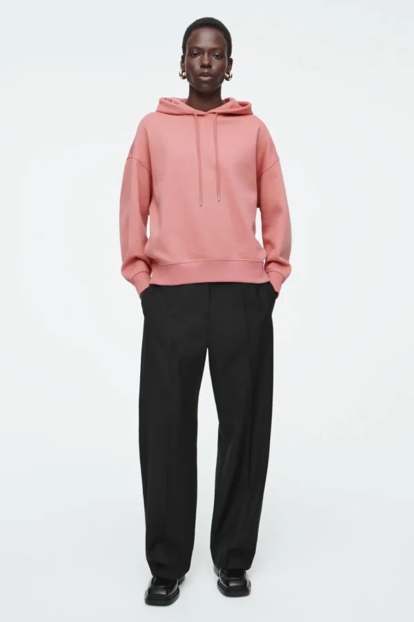 COS COTTON-JERSEY HOODIE DUSTY PINK Cheap