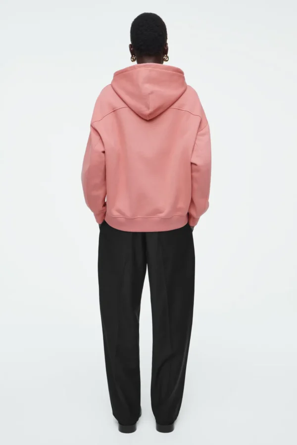 COS COTTON-JERSEY HOODIE DUSTY PINK Cheap