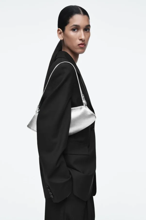 COS COVE CLUTCH - LEATHER SILVER Online