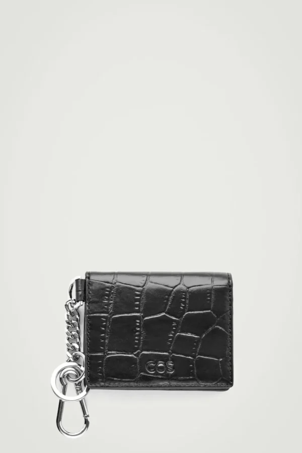 COS CROC-EFFECT LEATHER WALLET BLACK Best