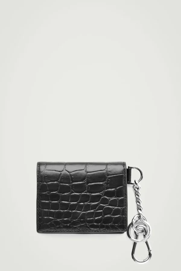 COS CROC-EFFECT LEATHER WALLET BLACK Best