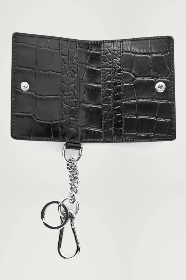 COS CROC-EFFECT LEATHER WALLET BLACK Best