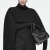 COS CROPPED BOILED-WOOL HYBRID CAPE BLACK Store