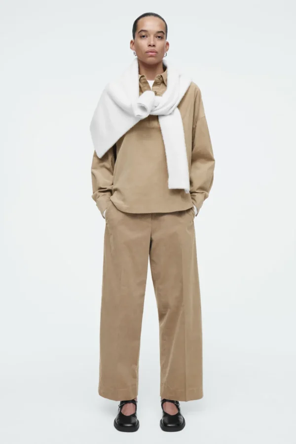 COS CROPPED CORDUROY PANTS BEIGE Best