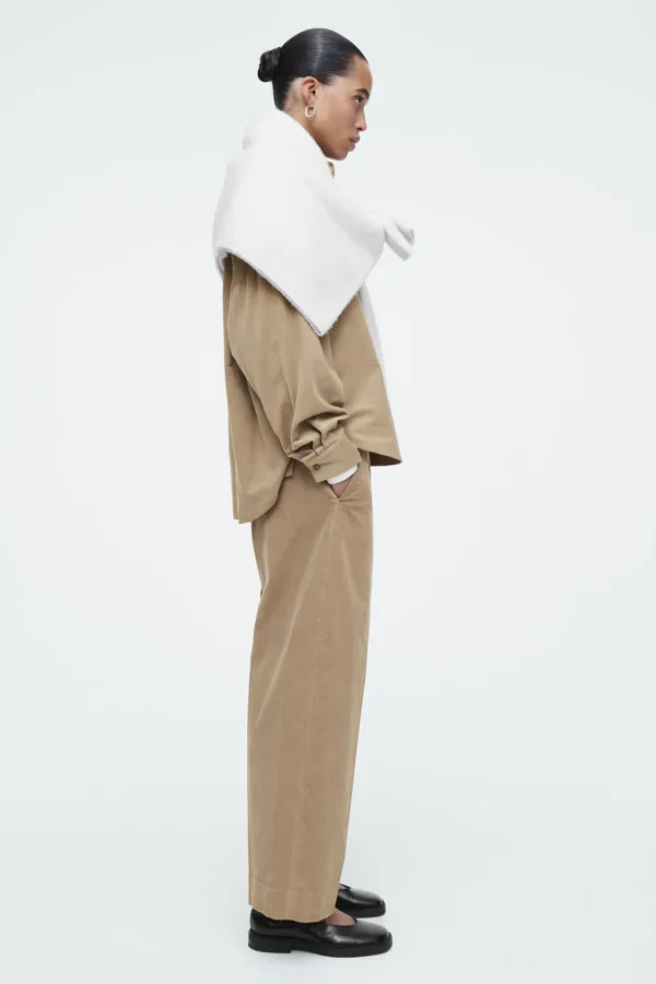 COS CROPPED CORDUROY PANTS BEIGE Best