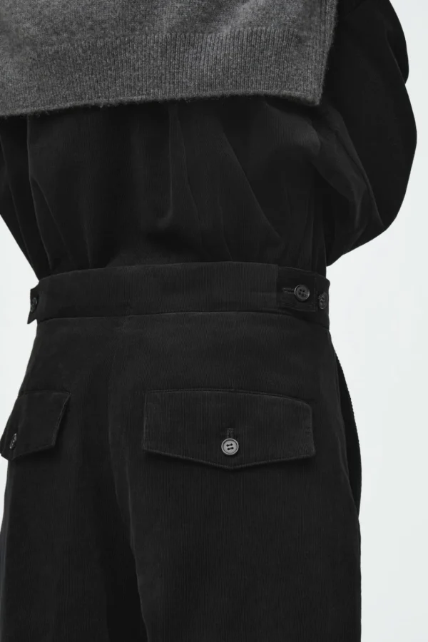 COS CROPPED CORDUROY PANTS BLACK Sale