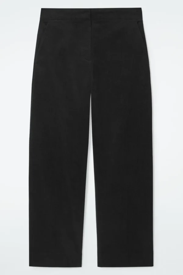 COS CROPPED CORDUROY PANTS BLACK Sale