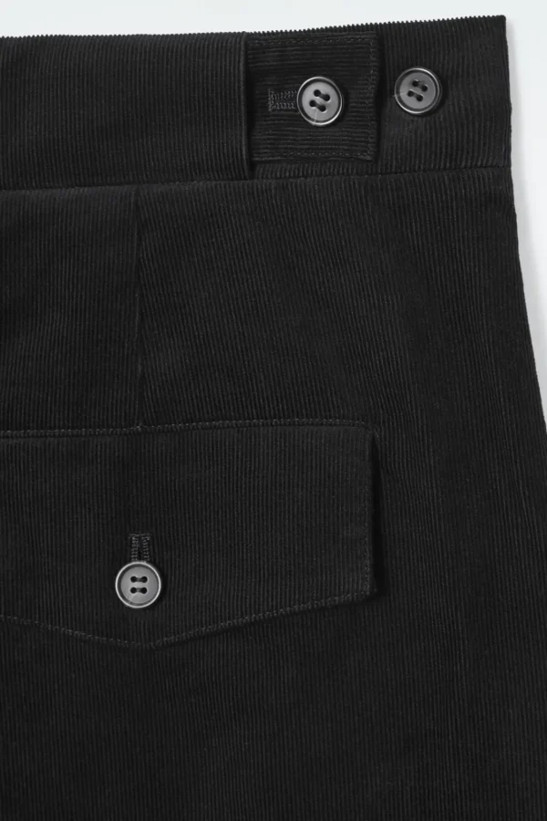 COS CROPPED CORDUROY PANTS BLACK Sale