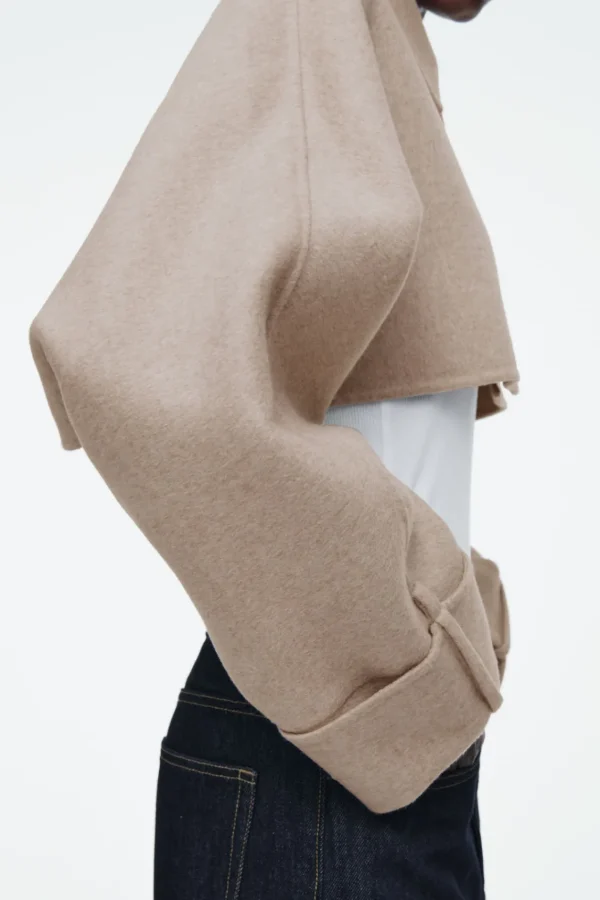 COS CROPPED DOUBLE-FACED WOOL JACKET BEIGE Shop