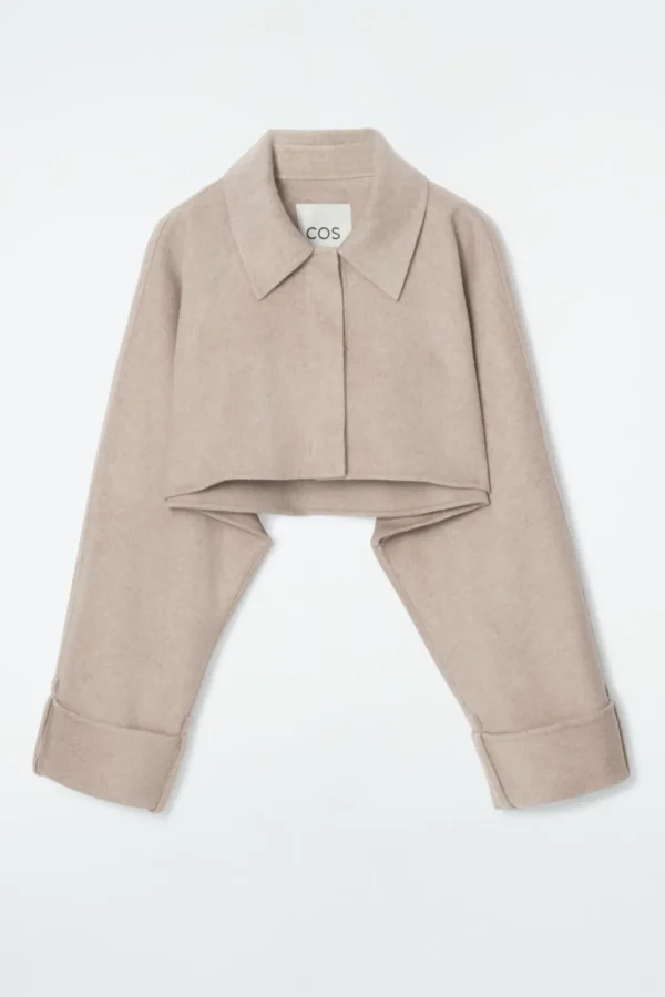 COS CROPPED DOUBLE-FACED WOOL JACKET BEIGE Shop