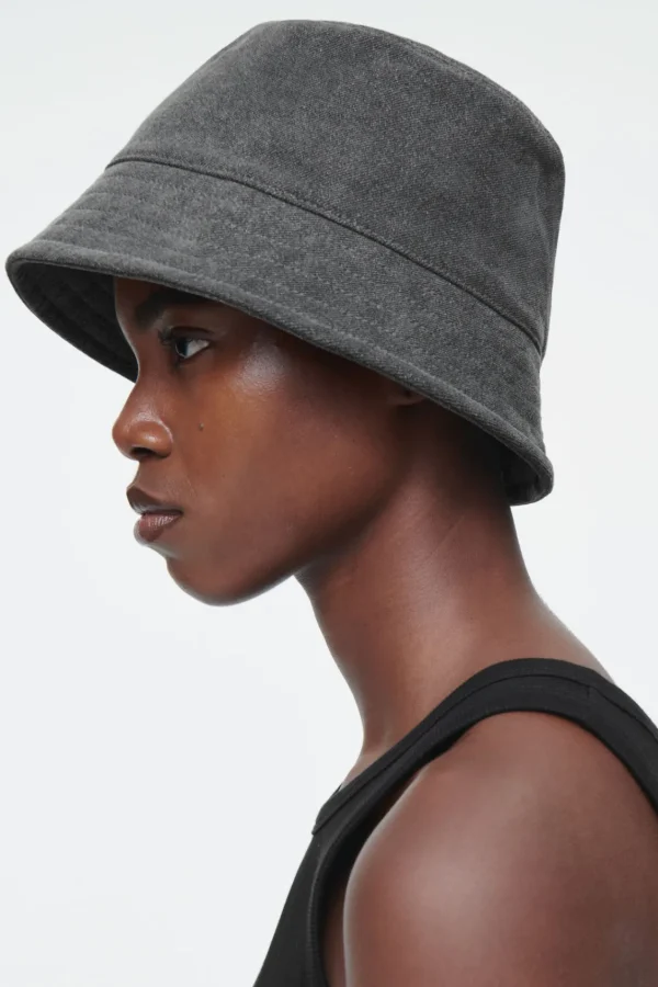 COS DENIM BUCKET HAT GRAY Flash Sale