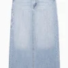 COS DENIM MAXI SKIRT WASHED LIGHT BLUE Fashion