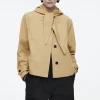 COS DETACHABLE-HOOD SHORT TRENCH COAT BEIGE Best