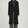 COS DOUBLE-BREASTED WOOL OVERCOAT BLACK Store